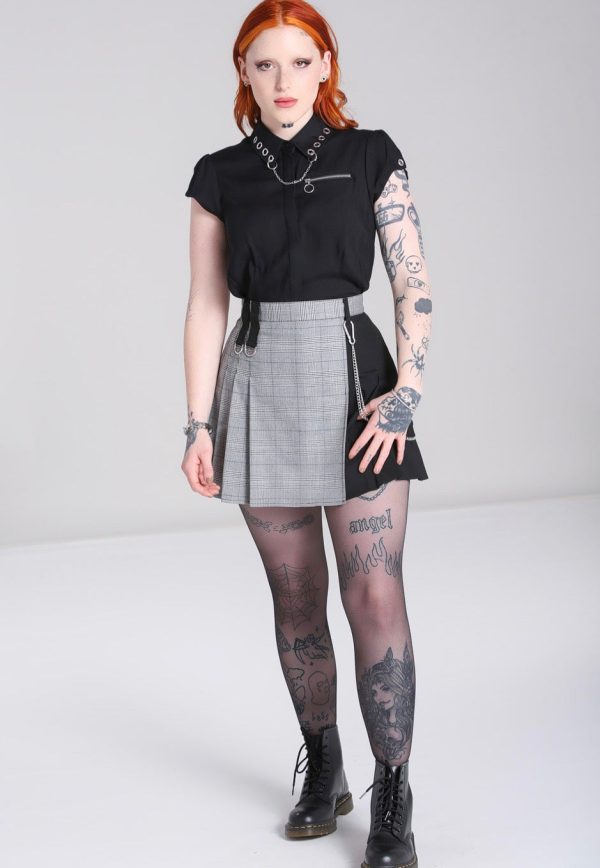 Hellbunny - Mina Grey - Skirt Hot on Sale