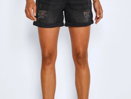 Noisy May - Smiley Black Denim - Shorts For Cheap