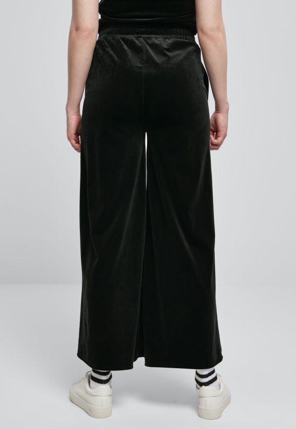 Urban Classics - Ladies High Waist Straight Velvet Black - Sweat Pants on Sale