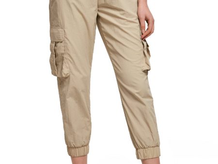 Urban Classics - Ladies High Waist Crinkle Nylon Cargo Concrete - Pants Supply