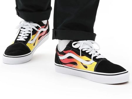 Vans - Old Skool (Flame) Black Black True White - Shoes Discount