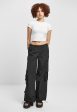 Urban Classics - Ladies Wide Crinkle Nylon Black - Pants on Sale