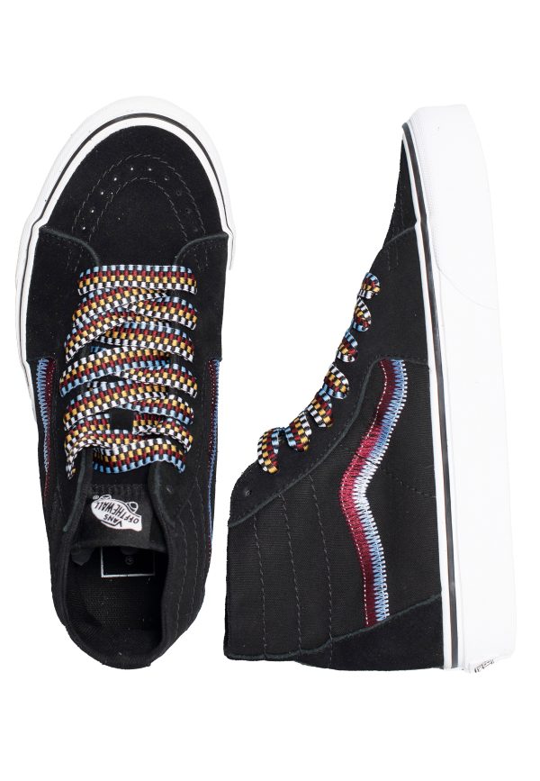 Vans - Sk8-Hi Tapered Embroidery Black - Girl Shoes For Discount