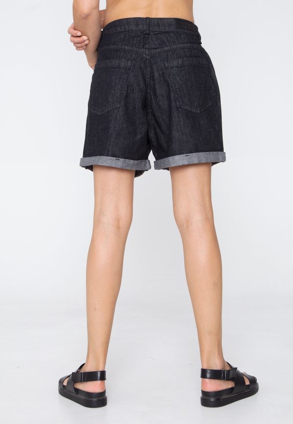 Urban Classics - Ladies High Waist Boyfriend Black Washed - Shorts Sale