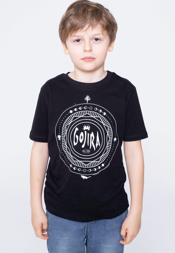 Gojira - Moon Phases Kids Black White - T-Shirt Cheap