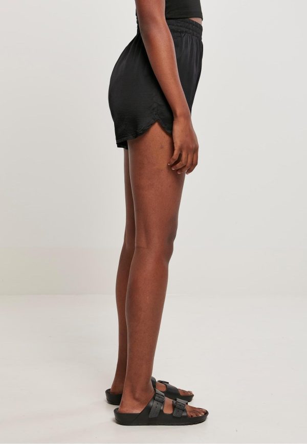 Urban Classics - Ladies Viscose Satin Resort Black - Shorts on Sale