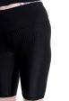 Urban Classics - Ladies High Waist Shiny Rib Cycle Black - Shorts For Cheap