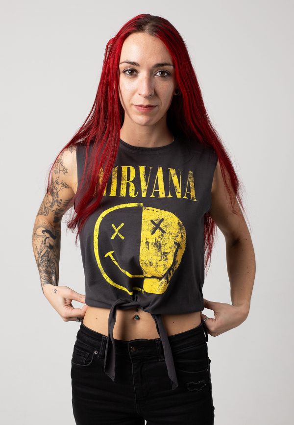 Nirvana - Spliced Smiley Knot Charcoal - Tank Online Sale