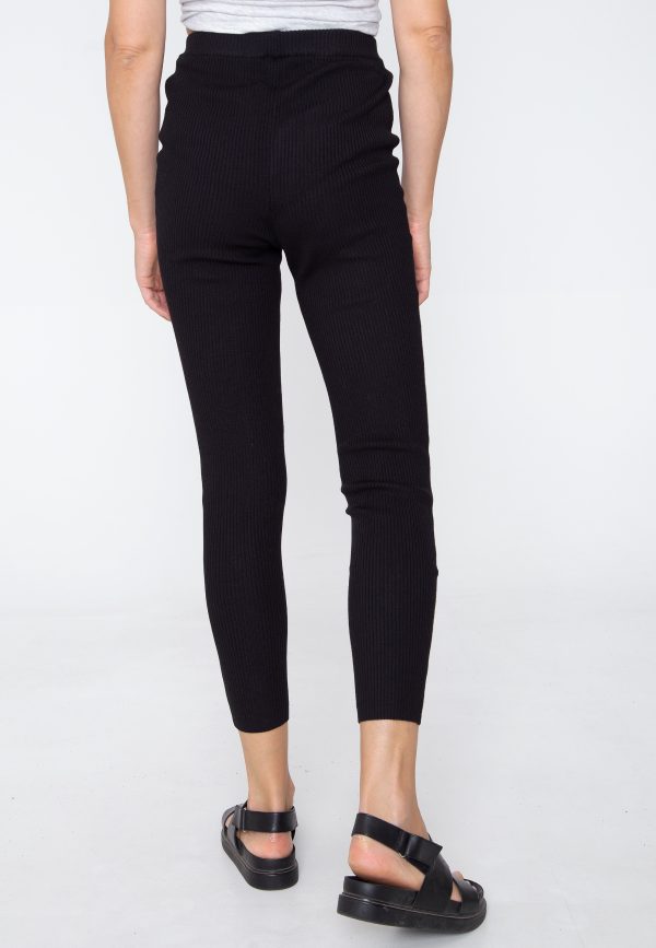 Urban Classics - Ladies Rib Knit Black - Leggings Supply