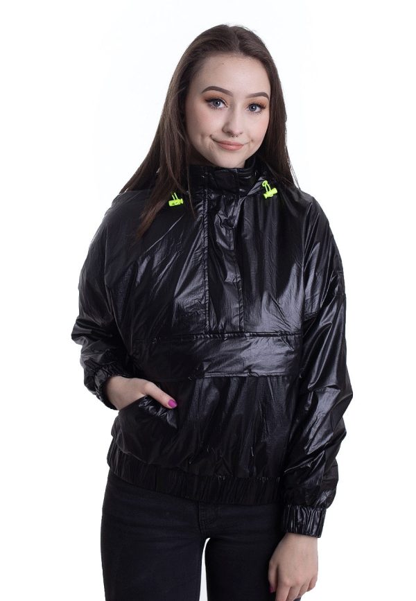 Urban Classics - Ladies Vanish Crinkle Pull Over Black - Windbreaker For Discount