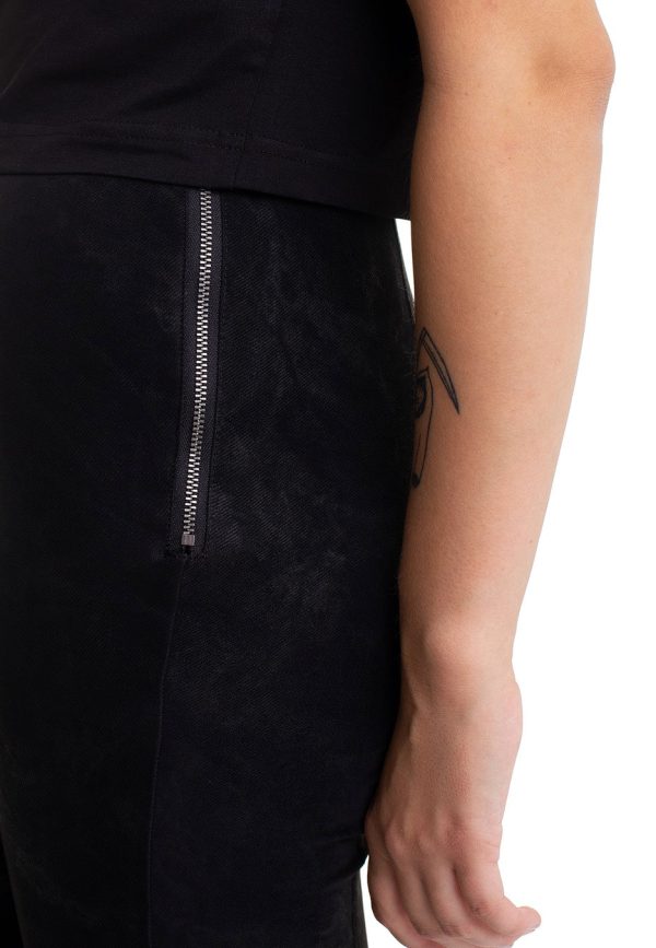 Urban Classics - Washed Faux Leather Black - Pants Online Sale