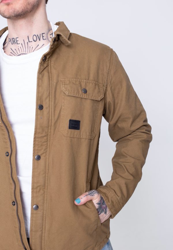 Vintage Industries - Dean Sherpa Dark Tan - Jacket For Sale