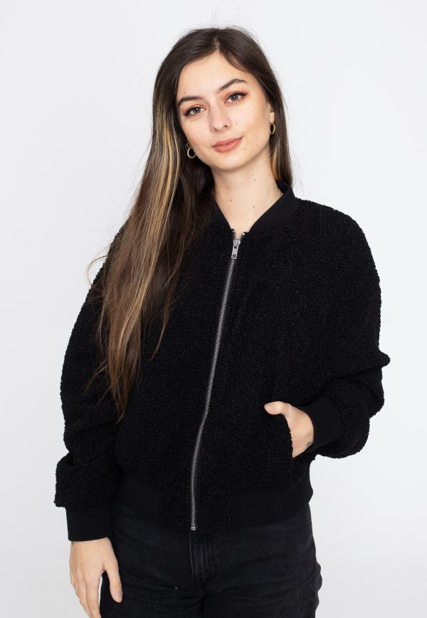 Urban Classics - Oversized Sherpa Bomber Black - Jacket Online Hot Sale