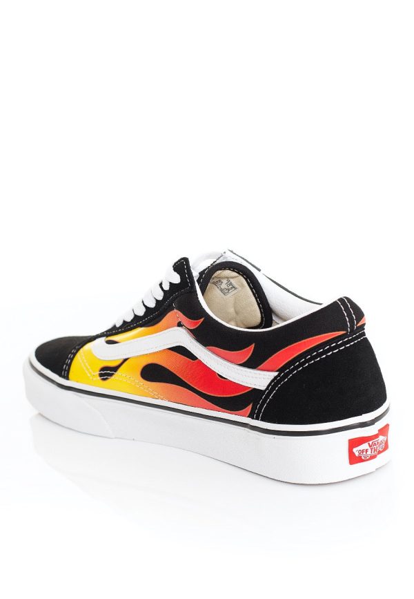 Vans - Old Skool (Flame) Black Black True White - Shoes Discount