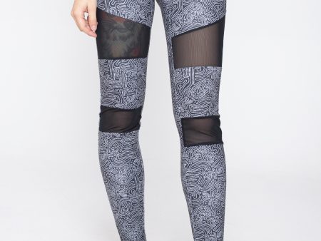 Urban Classics - Tech Mesh AOP Blackzen - Leggings Online Hot Sale