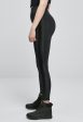 Urban Classics - Ladies Highwaist Shiny Stripe Black Black - Leggings Online now