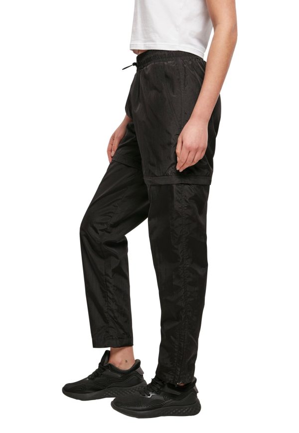 Urban Classics - Ladies Shiny Crinkle Nylon Zip Black - Pants Discount