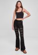 Urban Classics - Ladies Flared Crochet Knit Black - Pants For Cheap