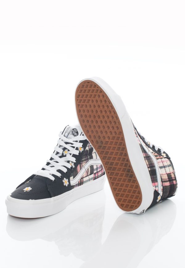 Vans - Sk8 Hi Floral Plaid Patchwork - Girl Shoes For Cheap