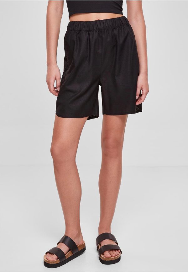 Urban Classics - Ladies Linen Mixed Black - Shorts For Sale