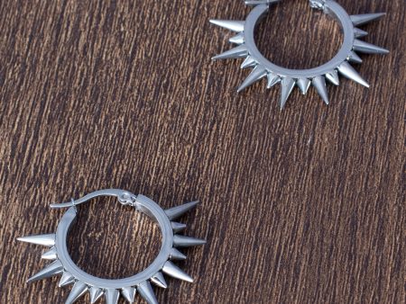 Wildcat - Spiked Silver - Earrings For Sale