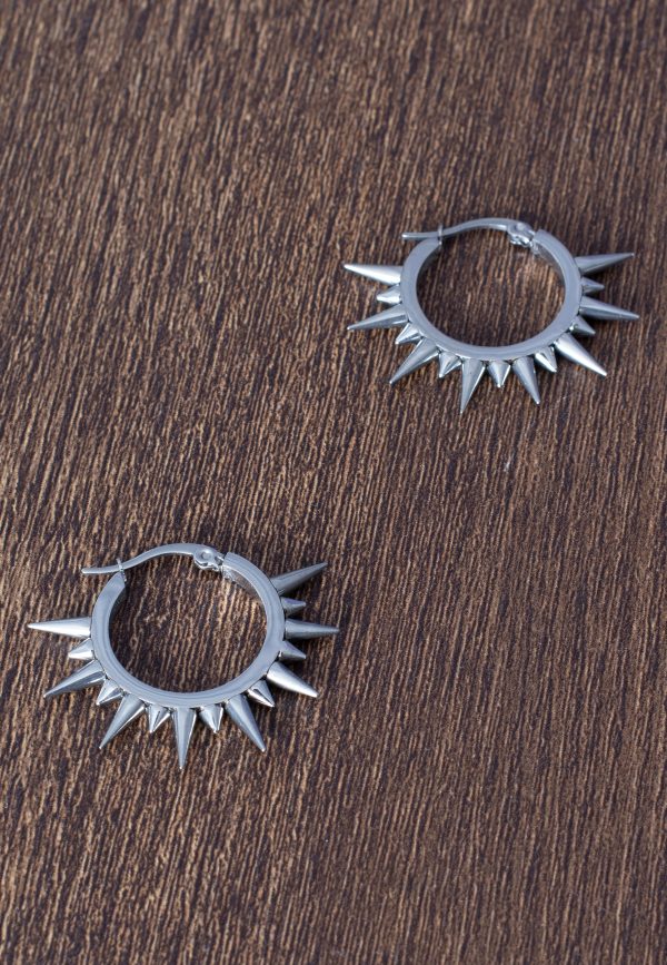 Wildcat - Spiked Silver - Earrings For Sale