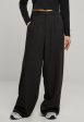 Urban Classics - Ladies Ultra Wide Pleat Front Black - Pants For Discount