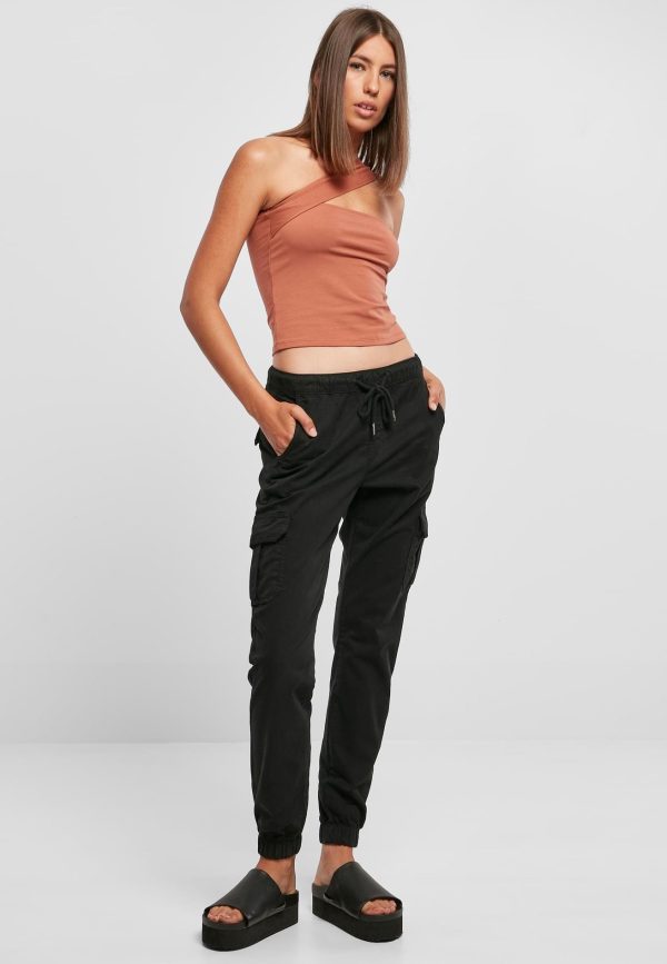 Urban Classics - Ladies High Waist Cargo Black - Pants Hot on Sale