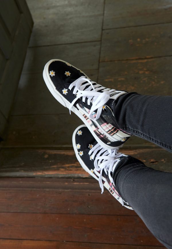 Vans - Sk8 Hi Floral Plaid Patchwork - Girl Shoes For Cheap