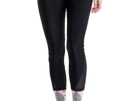 Urban Classics - Ladies High Waist Shiny Rib Pedal Pusher Black - Leggings Hot on Sale