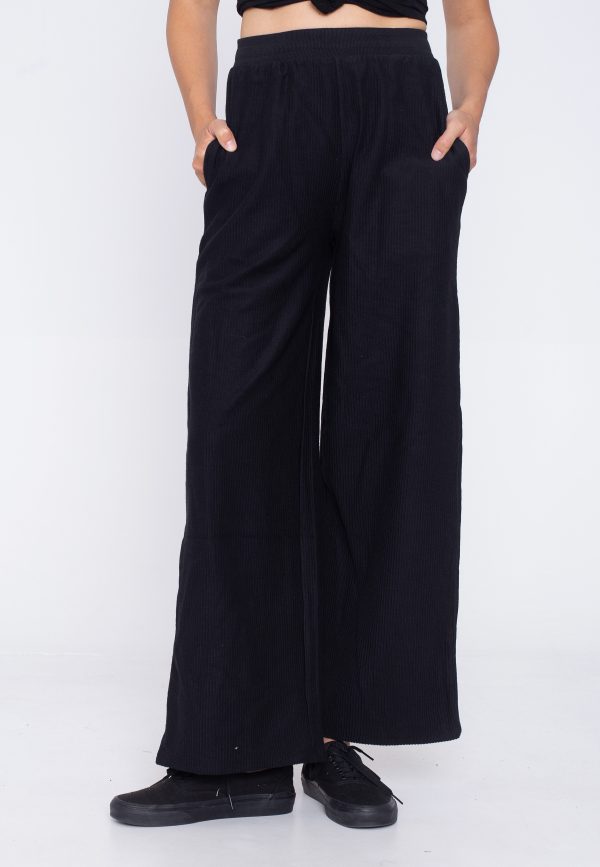 Urban Classics - Ladies Straight Rib Terry Black - Pants Fashion