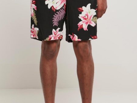 Urban Classics - Viscose AOP Resort Darkjungle - Shorts Cheap