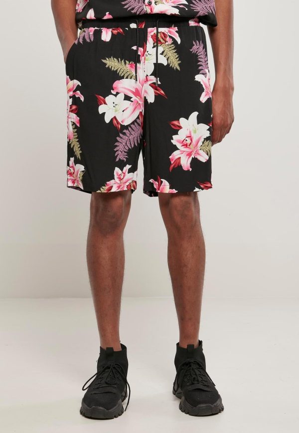 Urban Classics - Viscose AOP Resort Darkjungle - Shorts Cheap