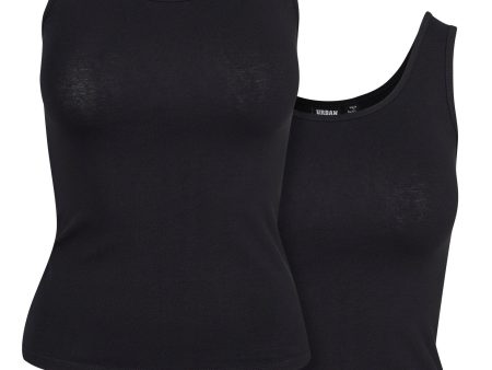 Urban Classics - Basic Stretch Pack Of 2 Black - Tank For Cheap