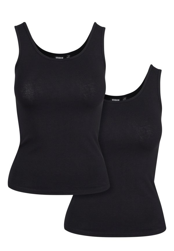 Urban Classics - Basic Stretch Pack Of 2 Black - Tank For Cheap