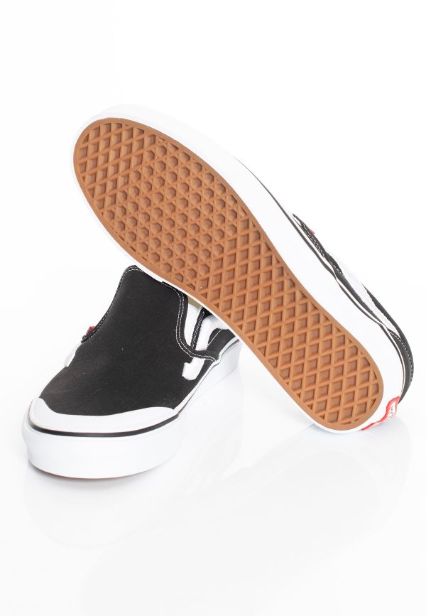 Vans - Classic Slip-On 138 Sidestripe Black True White - Shoes Online