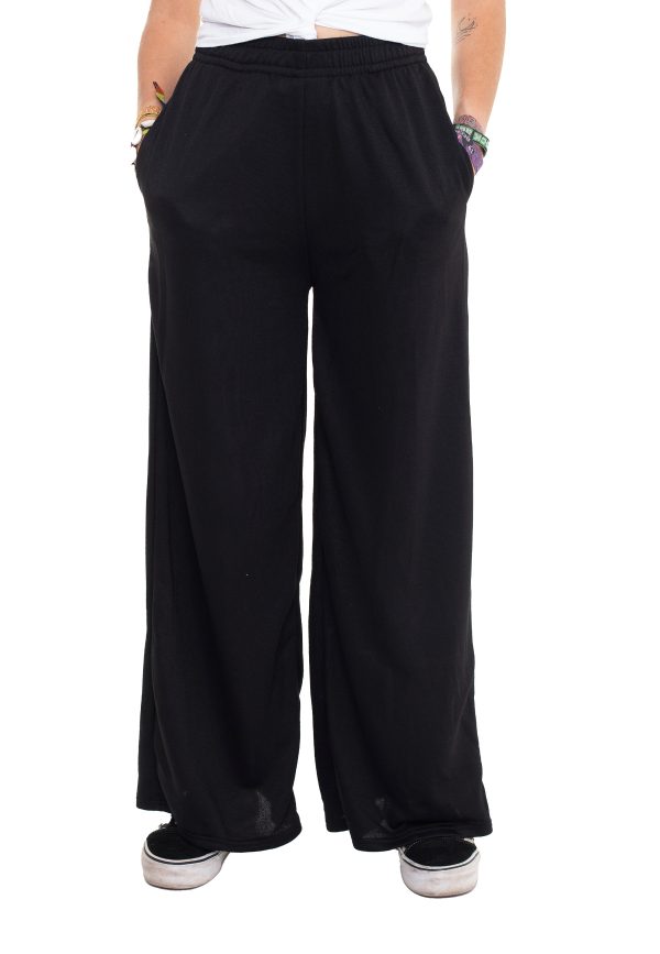 Urban Classics - Ladies Modal Terry Wide Leg Black - Sweat Pants For Sale