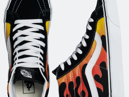 Vans - SK8 Hi Reissue (Flame) Black Black True White - Shoes Fashion