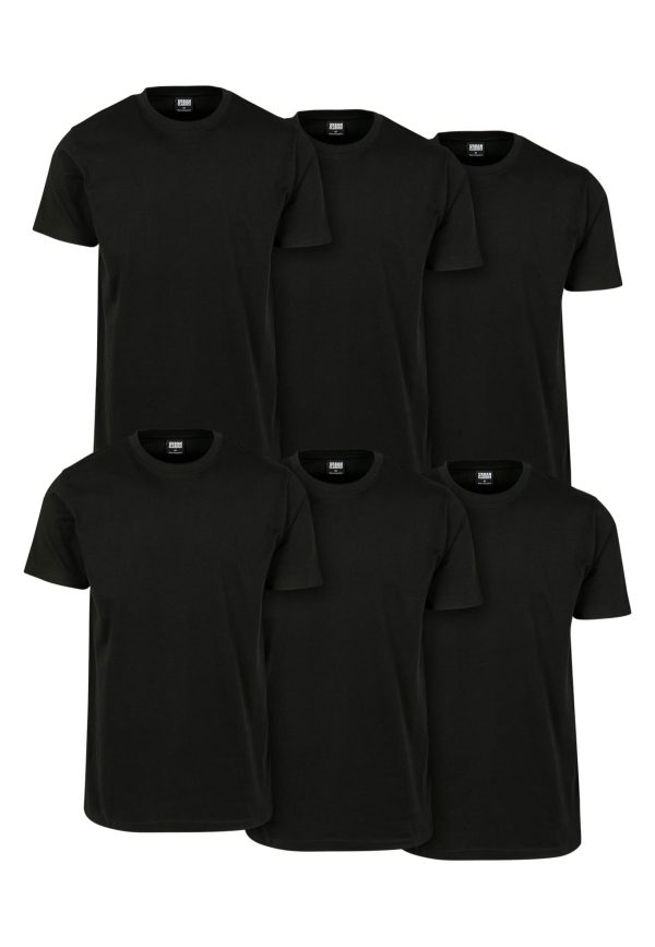 Urban Classics - Basic Pack Of 6 Black - T-Shirt Online