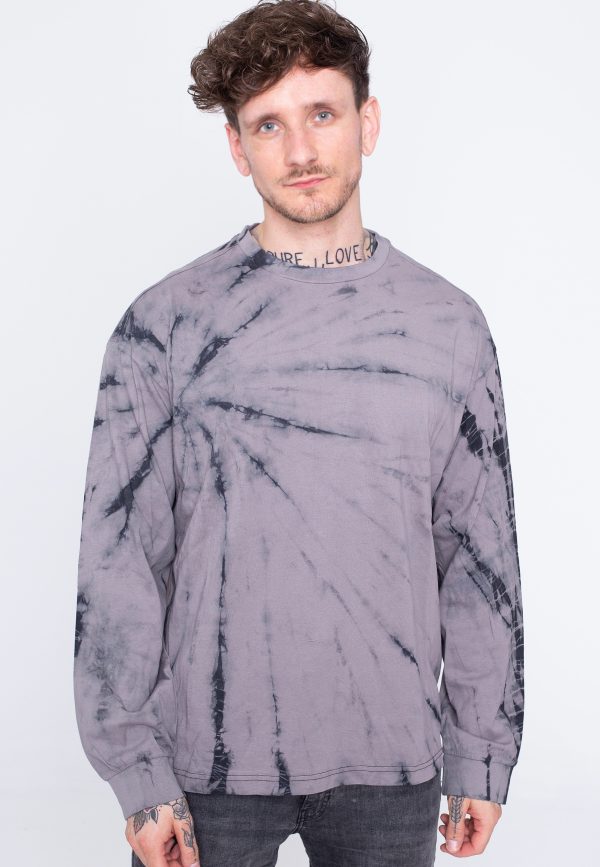 Urban Classics - Boxy Tye Dye Black Asphalt - Longsleeve Supply