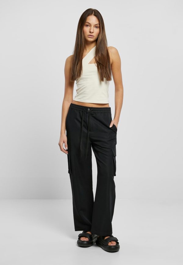 Urban Classics - Ladies Vicose Straight Leg Black - Pants on Sale