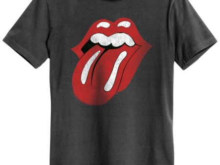 The Rolling Stones - Logo Charcoal - T-Shirt For Sale