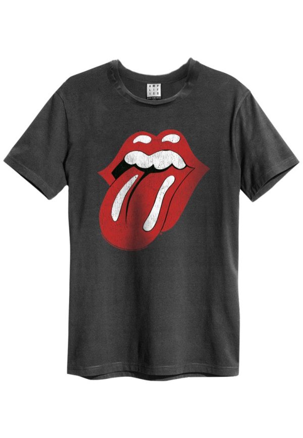 The Rolling Stones - Logo Charcoal - T-Shirt For Sale