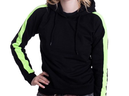 Urban Classics - Ladies Neon Shoulder Stripe Black Electriclime - Hoodie For Discount