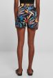 Urban Classics - Ladies AOP Viscose Resort Blackfruity - Shorts Cheap