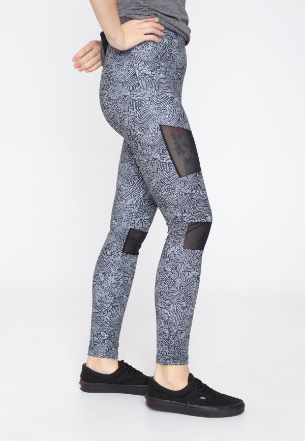 Urban Classics - Tech Mesh AOP Blackzen - Leggings Online Hot Sale