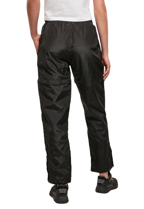 Urban Classics - Ladies Shiny Crinkle Nylon Zip Black - Pants Discount