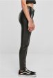 Urban Classics - Ladies Mid Waist Synthetic Leather Black - Pants For Discount