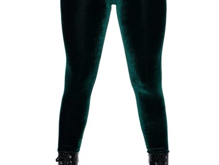 Killstar - Hematite Velvet Emerald - Leggings Fashion