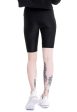 Urban Classics - Ladies High Waist Shiny Rib Cycle Black - Shorts For Cheap